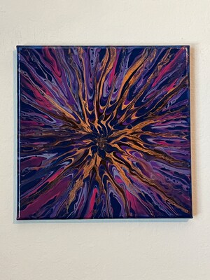 "Starburst 2", an original acrylic fluid art painting - image1